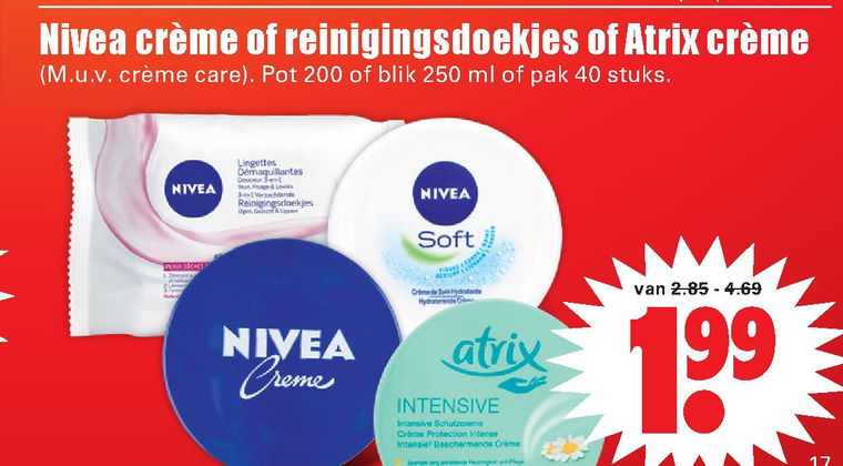 Nivea   reinigingsdoekje, handcreme folder aanbieding bij  Dirk - details