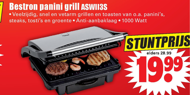 Bestron   grillplaat folder aanbieding bij  Dirk - details