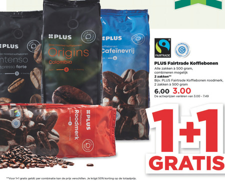 Plus Huismerk   koffiebonen folder aanbieding bij  Plus - details