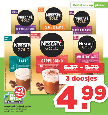 Nescafe   oploskoffie folder aanbieding bij  Plus - details