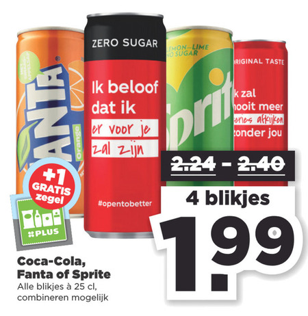 Sprite   frisdrank, cola folder aanbieding bij  Plus - details