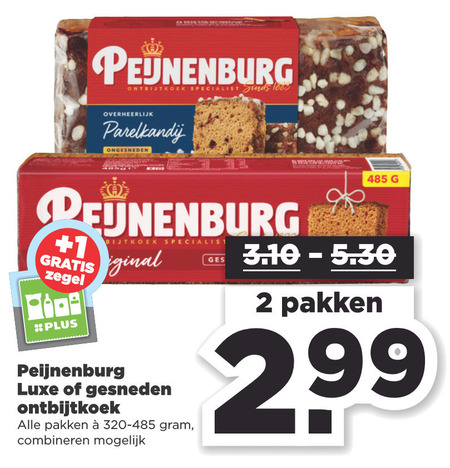 Peijnenburg   ontbijtkoek folder aanbieding bij  Plus - details