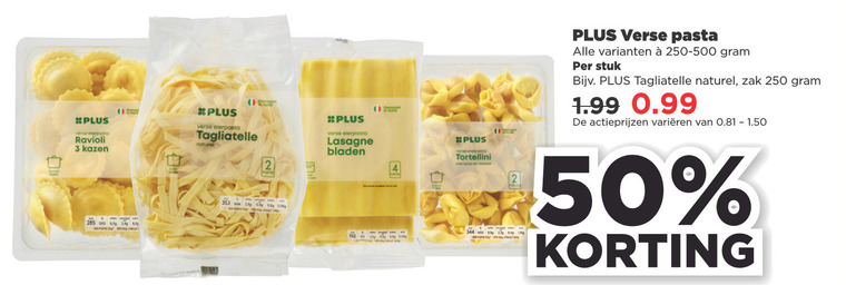 Plus Huismerk   pasta, tortellini folder aanbieding bij  Plus - details