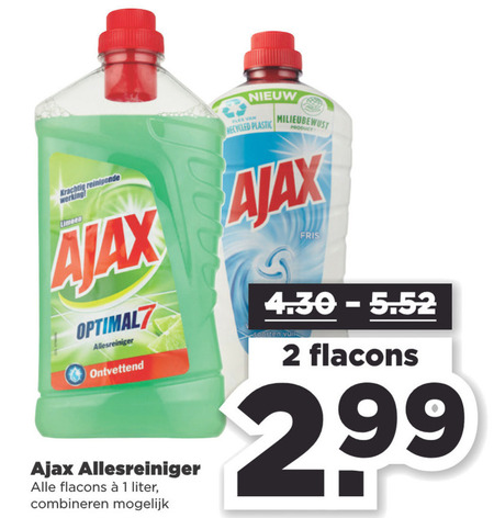 Ajax   allesreiniger folder aanbieding bij  Plus - details