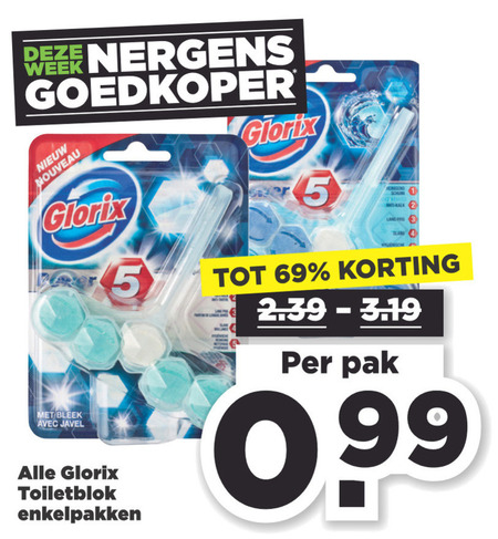 Glorix   toiletblok folder aanbieding bij  Plus - details