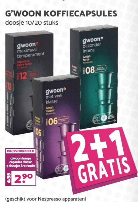 Gwoon   koffiecups folder aanbieding bij  Boons Markt - details