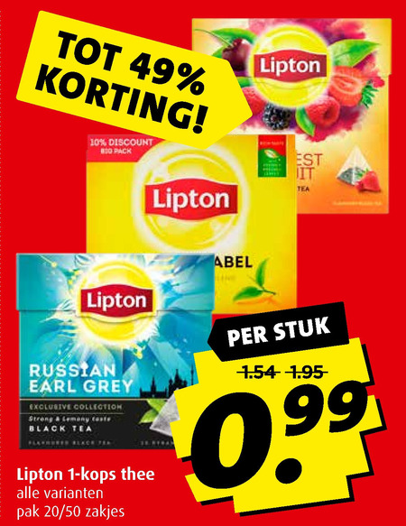 Lipton   thee folder aanbieding bij  Boni - details