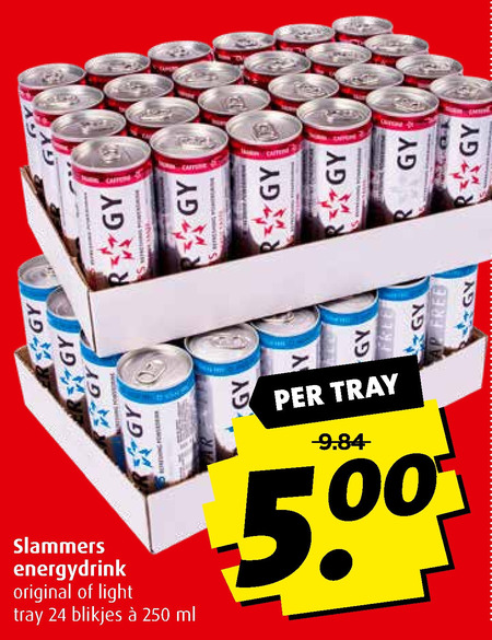 Slammers   energiedrank folder aanbieding bij  Boni - details