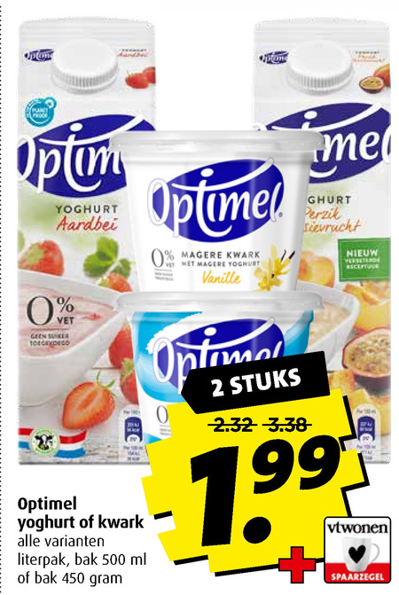 Optimel   vruchtenyoghurt, kwark folder aanbieding bij  Boni - details