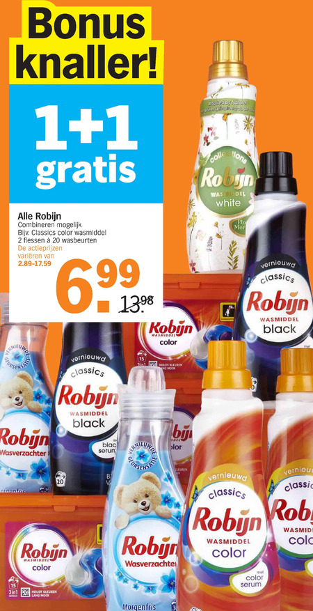 Robijn   wasmiddel, wasverzachter folder aanbieding bij  Albert Heijn - details