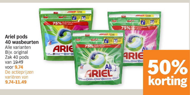 Ariel   wasmiddel folder aanbieding bij  Albert Heijn - details