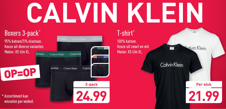 Calvin Klein   heren boxershort, heren t-shirt folder aanbieding bij  Aldi - details