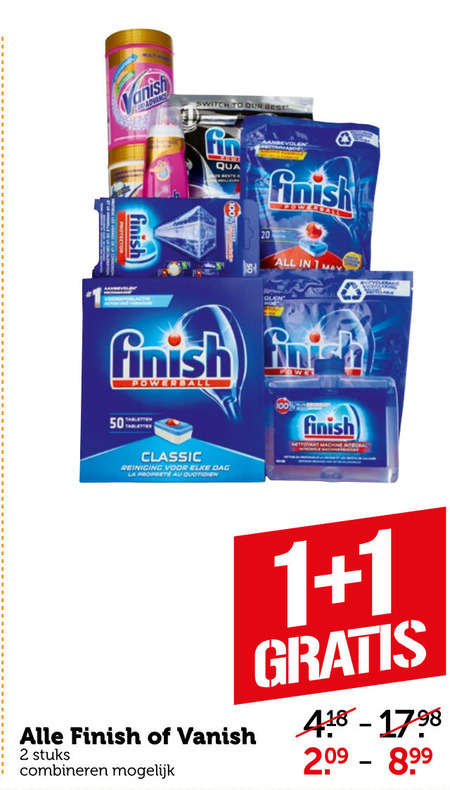 Finish   vaatwasmiddel, vlekkenverwijderaar folder aanbieding bij  Coop - details