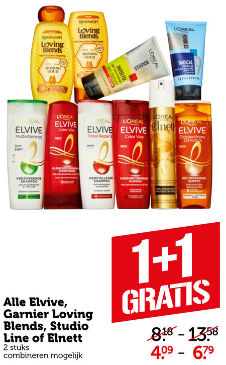 Elvive   hairspray, shampoo folder aanbieding bij  Coop - details