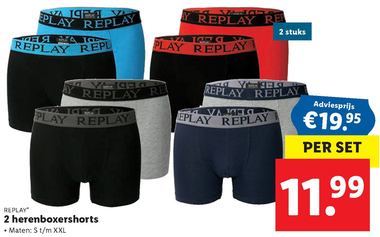 creatief Definitie verdund Replay heren boxershort folder aanbieding bij Lidl - details