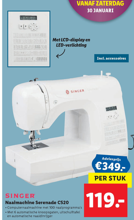 Singer   naaimachine folder aanbieding bij  Lidl - details