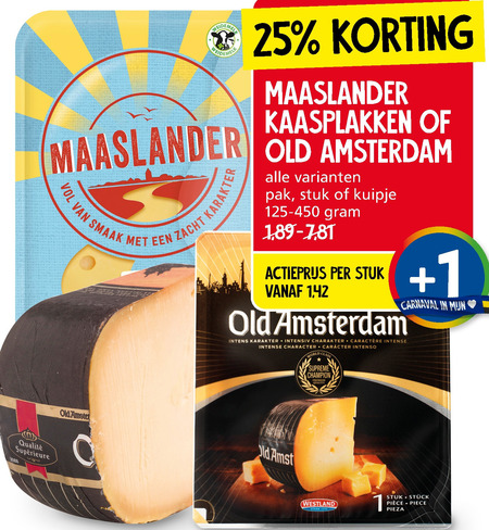 Old Amsterdam   kaasplakken, kaas folder aanbieding bij  Jan Linders - details