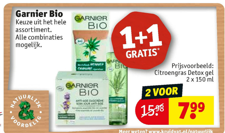 Garnier bio   dagcreme, gezichtsverzorging folder aanbieding bij  Kruidvat - details