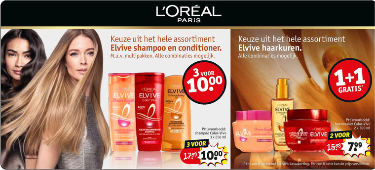 Elvive   conditioner, shampoo folder aanbieding bij  Kruidvat - details