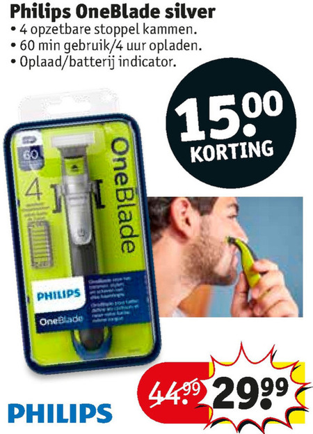 Philips   elektrisch scheerapparaat folder aanbieding bij  Kruidvat - details