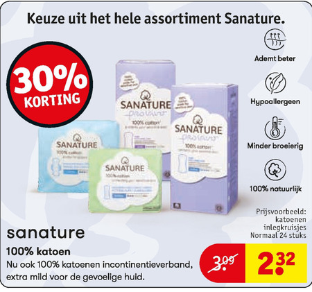 Sanature   maandverband, inlegkruisjes folder aanbieding bij  Kruidvat - details