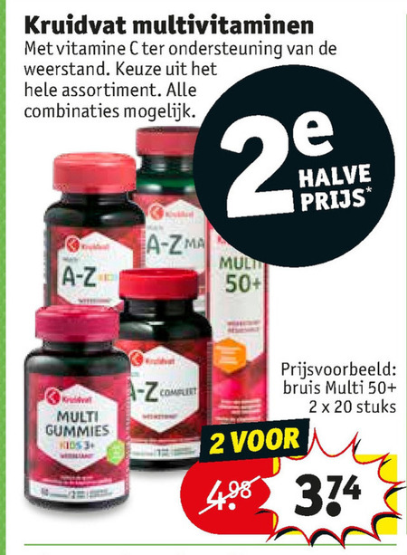 Kruidvat Huismerk   multivitaminen folder aanbieding bij  Kruidvat - details