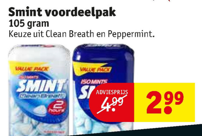 Smint   kauwgom folder aanbieding bij  Kruidvat - details