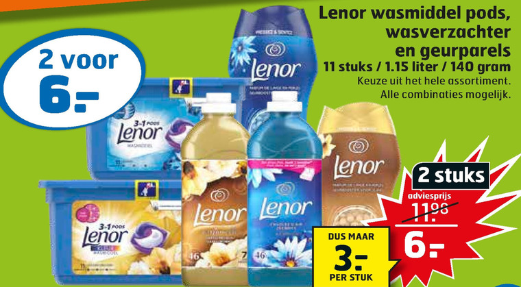 Lenor   wasverzachter, wasmiddel folder aanbieding bij  Trekpleister - details