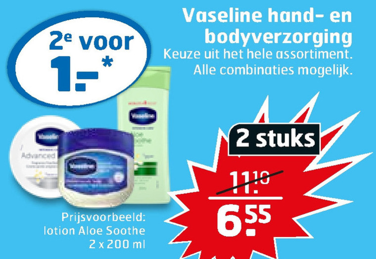 Vaseline   handcreme, bodylotion folder aanbieding bij  Trekpleister - details