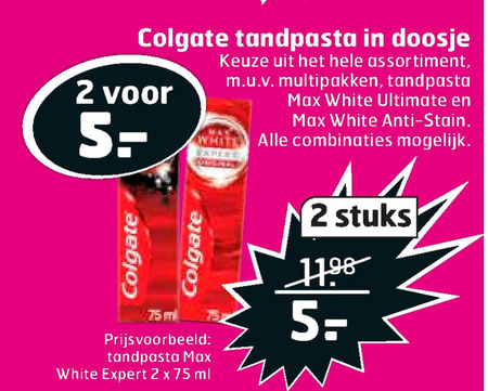 Colgate   tandpasta folder aanbieding bij  Trekpleister - details