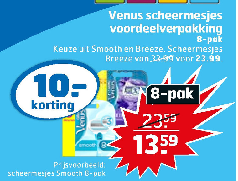 Gillette Venus   dames scheermesje folder aanbieding bij  Trekpleister - details