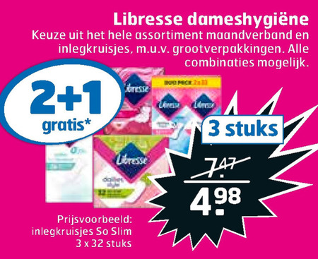 Libresse   maandverband, inlegkruisjes folder aanbieding bij  Trekpleister - details