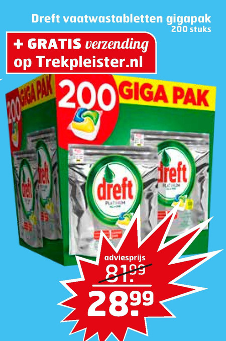 Dreft   vaatwasmiddel folder aanbieding bij  Trekpleister - details