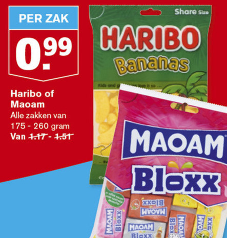 Haribo   snoep folder aanbieding bij  Hoogvliet - details