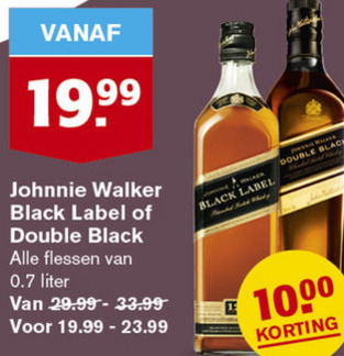 Johnnie Walker   whisky folder aanbieding bij  Hoogvliet - details