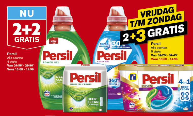 Persil   wasmiddel folder aanbieding bij  Hoogvliet - details