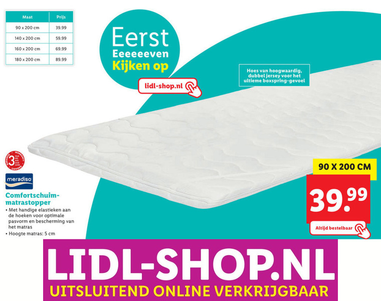 Meradiso   matrastopper folder aanbieding bij  Lidl - details