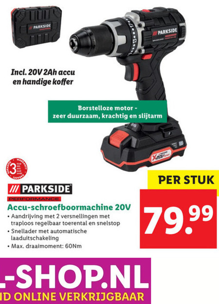 Parkside   accuboormachine folder aanbieding bij  Lidl - details