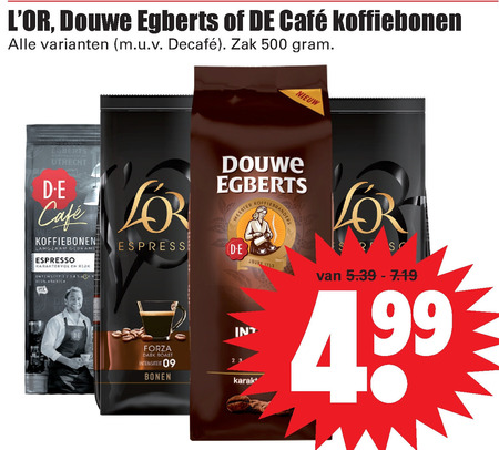Douwe Egberts   koffiebonen folder aanbieding bij  Dirk - details