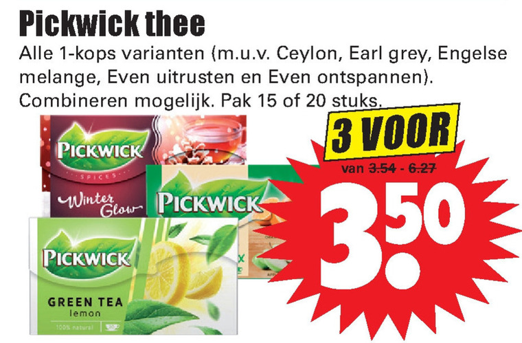 Pickwick   thee folder aanbieding bij  Dirk - details