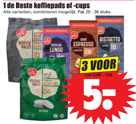 1 De Beste   koffiecups, koffiepad folder aanbieding bij  Dirk - details