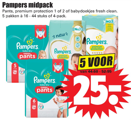 Pampers   luiers, luierbroekjes folder aanbieding bij  Dirk - details