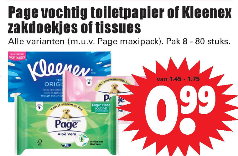 Page   vochtig toiletpapier, tissue folder aanbieding bij  Dirk - details