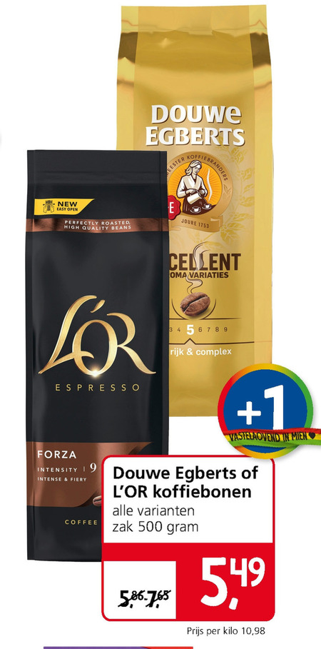 Douwe Egberts   koffiebonen folder aanbieding bij  Jan Linders - details