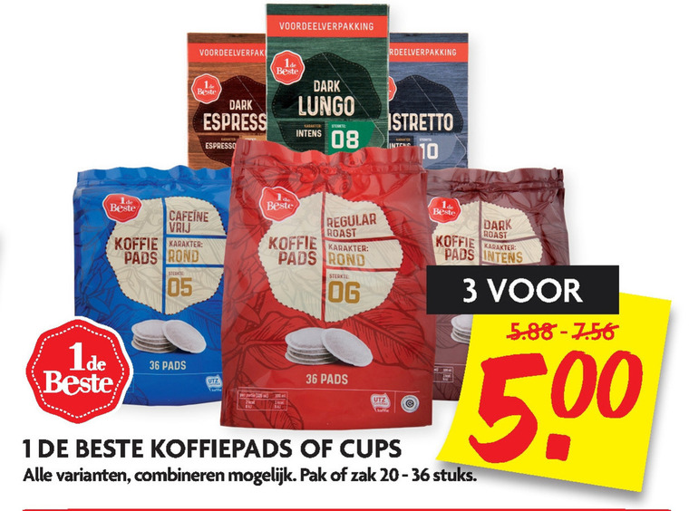 1 De Beste   koffiecups, koffiepad folder aanbieding bij  Dekamarkt - details