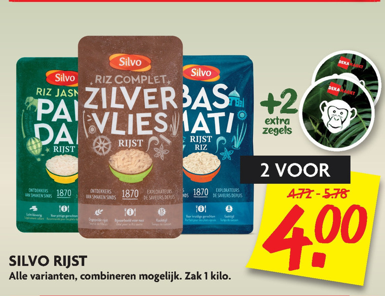 Silvo   rijst folder aanbieding bij  Dekamarkt - details