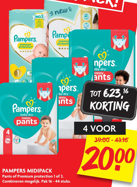 Pampers   luiers, luierbroekjes folder aanbieding bij  Dekamarkt - details