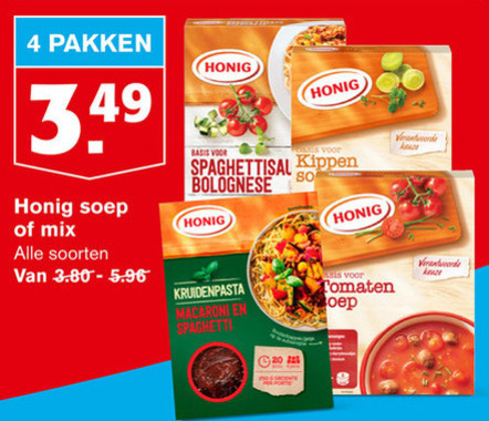 Honig   soep, maaltijdmix folder aanbieding bij  Hoogvliet - details