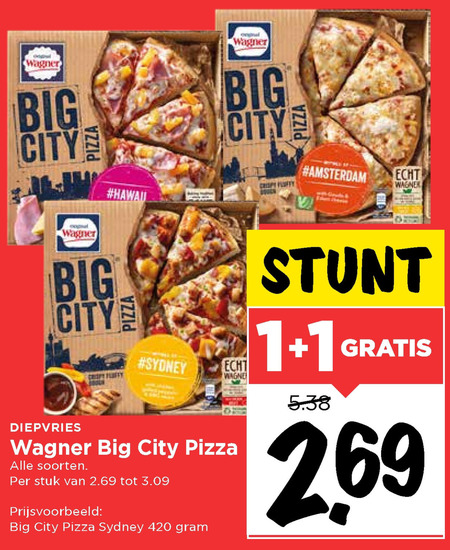 Wagner   diepvriespizza folder aanbieding bij  Vomar - details