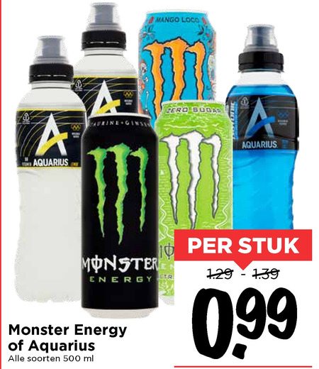 Monster   energiedrank, sportdrank folder aanbieding bij  Vomar - details